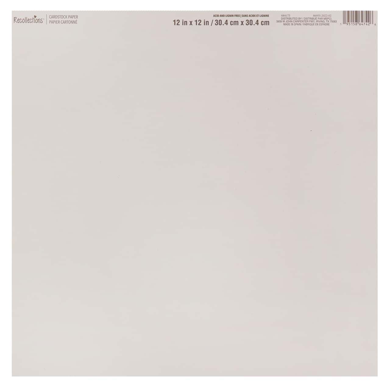 60 Pack: Smooth Solid Cardstock Paper by Recollections™, 12" x 12"